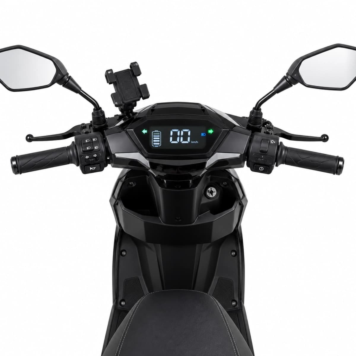 Guidão e comandos da scooter